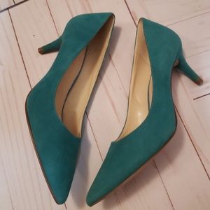 Teal Nine West Kitten Heels